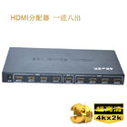 วิดีโอ 3D 4K HD HDMI Splitter 1 x 8 HDMI Splitter 1 In 8 Out